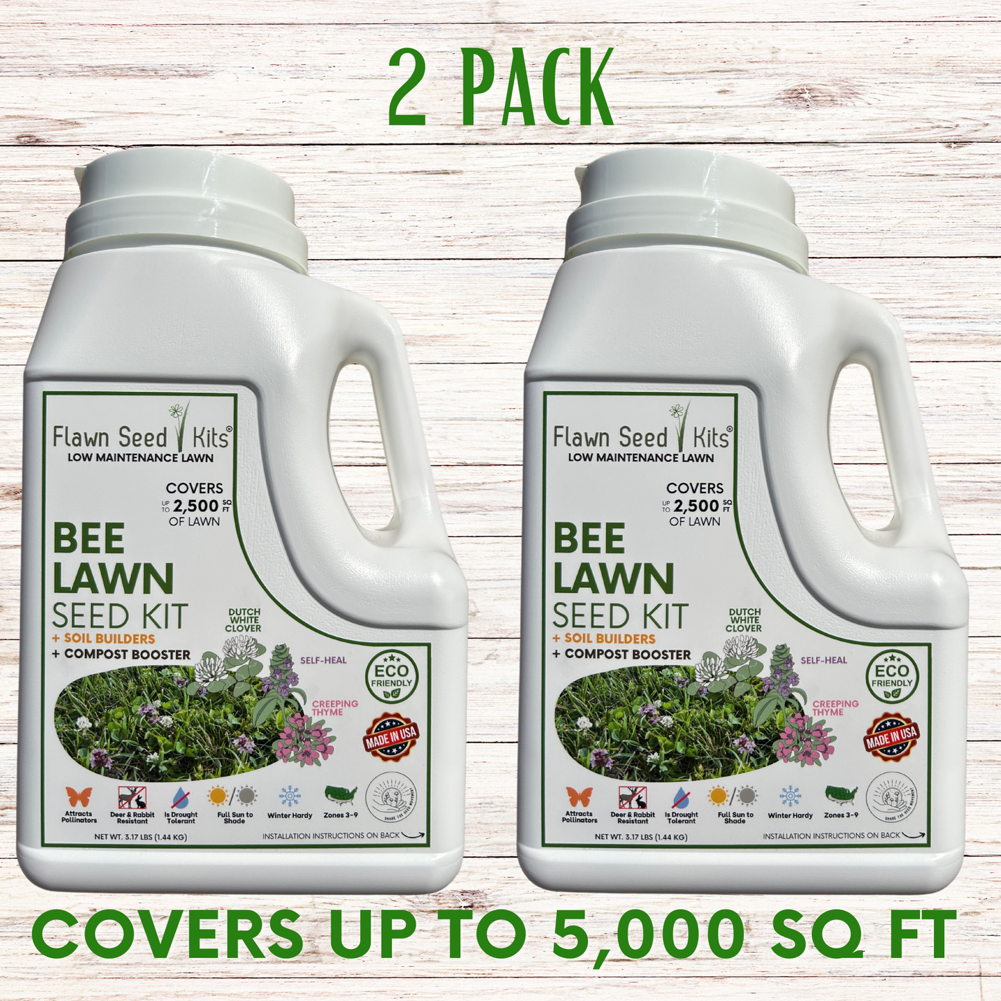 Bee Lawn Seed Kit - Easy Spread Shaker
