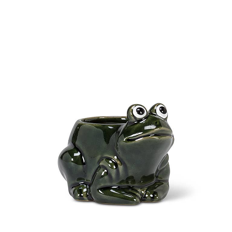 Sm Crouched Frog Planter-4.5" L
