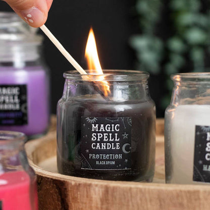 Opium Scented Black Protection Candle