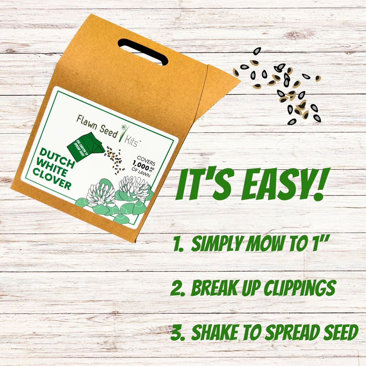 Dutch White Clover Eco-Friendly Seeding Kit