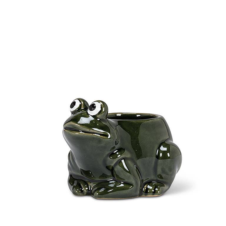 Sm Crouched Frog Planter-4.5" L