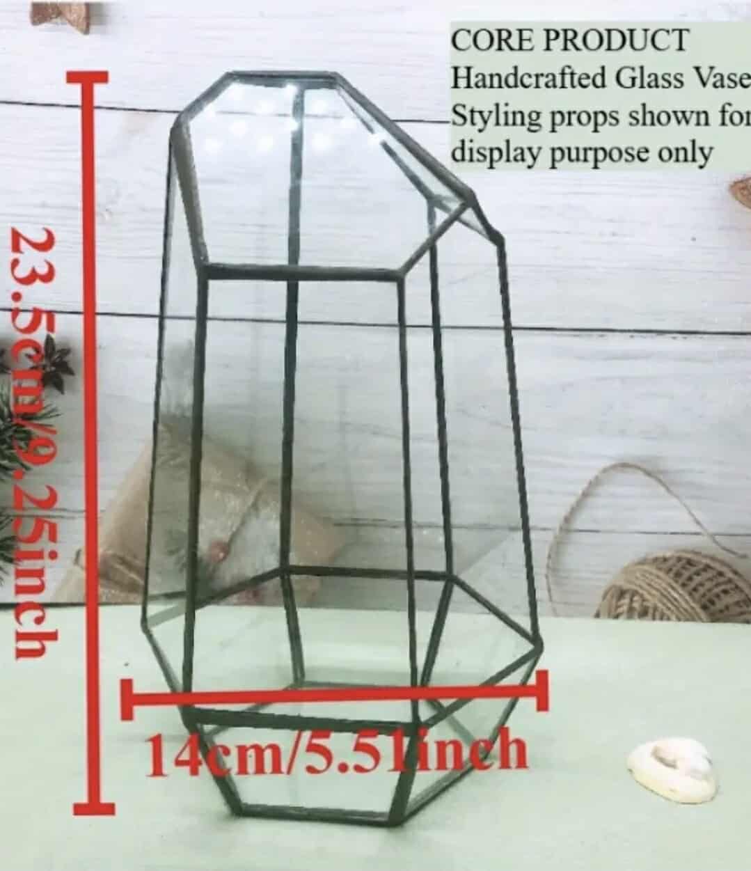 Modern Black Geometric Glass Terrarium